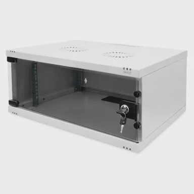 EXTRALINK Mrežni ormar 4U, zidni, 19", 241x540x400mm, staklena vrata, sivi